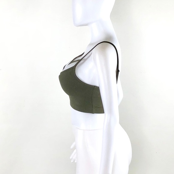 LAST ONE NWOT Olive Strappy Criss Cross Caged Bra Crop Top - Picture 5 of 7
